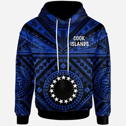 Cook Islands Hoodie - Seal With Polynesian Tattoo Style (Blue)