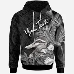 Tonga Hoodie - Custom Personalised Pacific Black Duck With Tropical Flowers