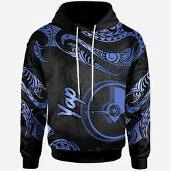 Yap Polynesian Hoodie - Poly Tattoo Blue Version