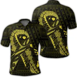 Alohawaii Shirt - Hawaiian Map Heart Ribbon Cancer Hibiscus Yellow Polynesian Polo Shirt - AH - J4R