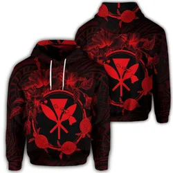 Hawaiian Kanaka Turtle Hibiscus Polynesian Hoodie - Anthea Style Red