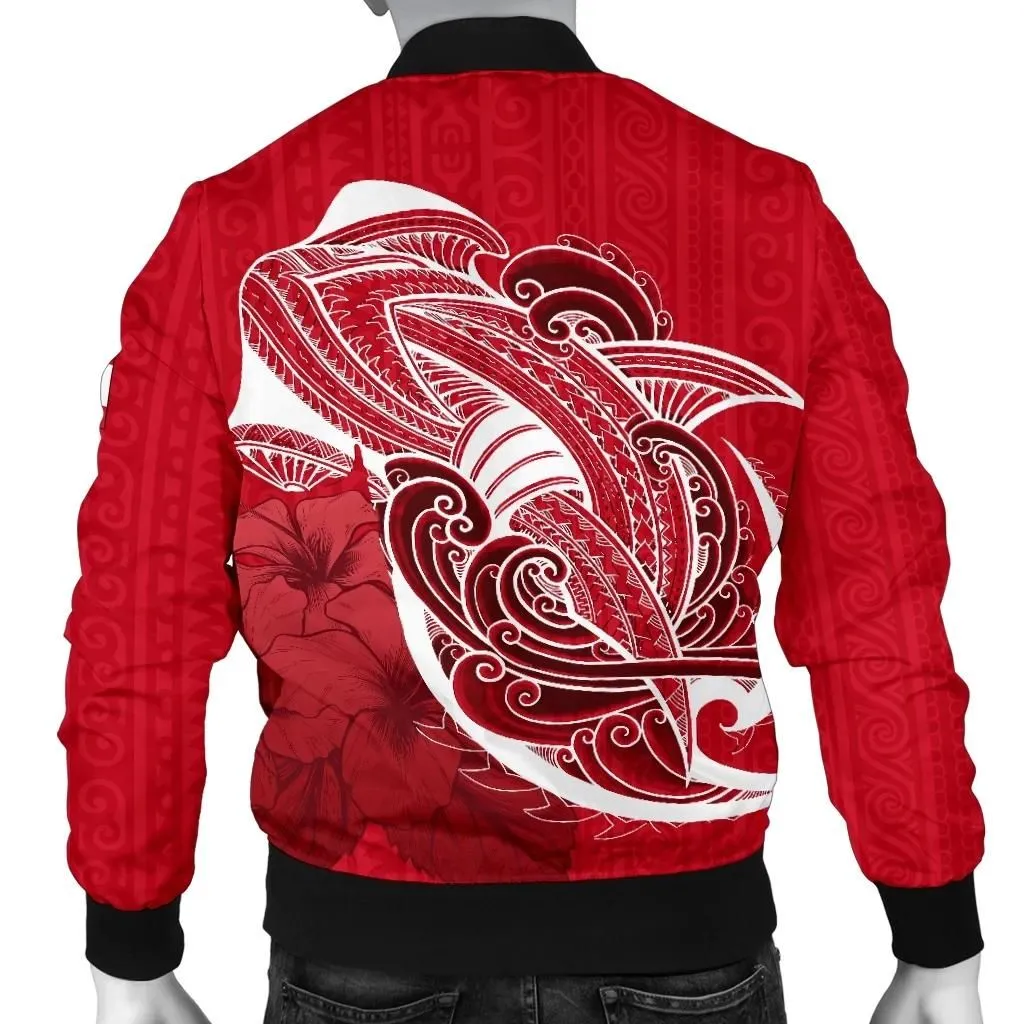 Alohawaii Jacket - Bomber Jacket Tahiti Shark Coat Of Arms TH4