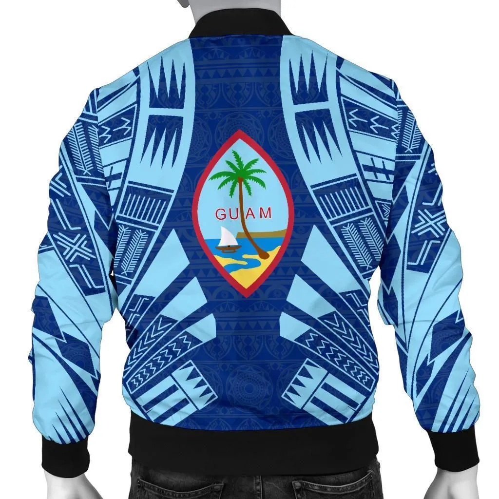 Guam Men Bomber Jackets - Polynesian Tattoo Flag