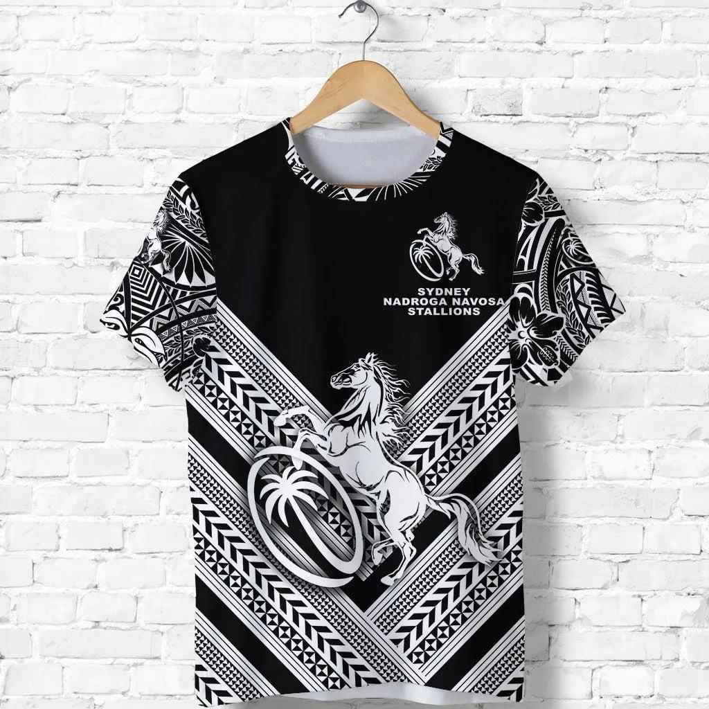 Fiji Rugby T Shirt Sydney Nadroga Navosa Stallions Creative Style - Black LT8