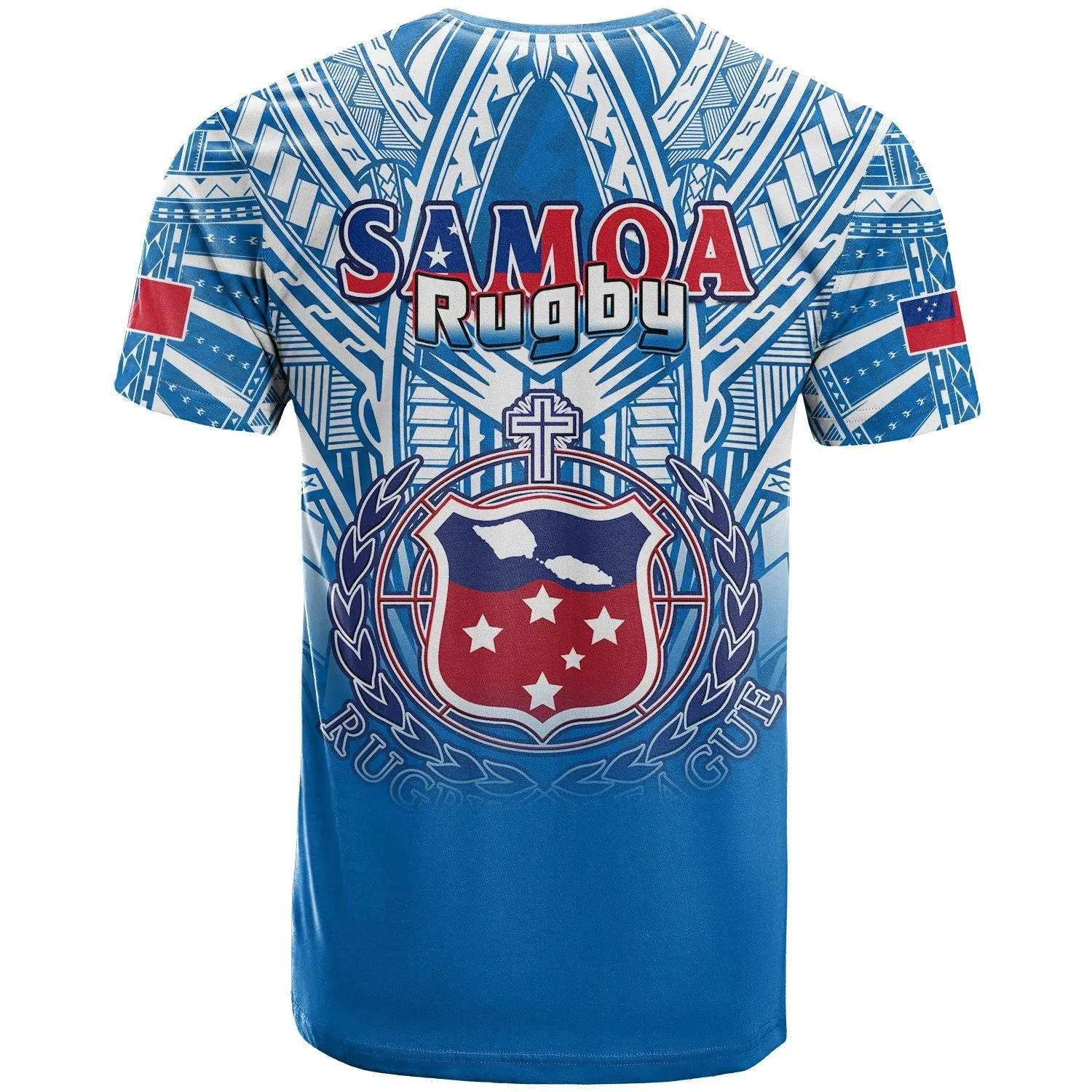 Samoa Rugby T Shirt Toa Samoa Polynesian Pacific Blue Version LT14