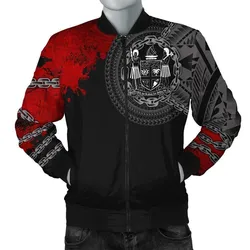 Fiji Polynesian Mens Bomber Jacket - Polynesian Chain Style