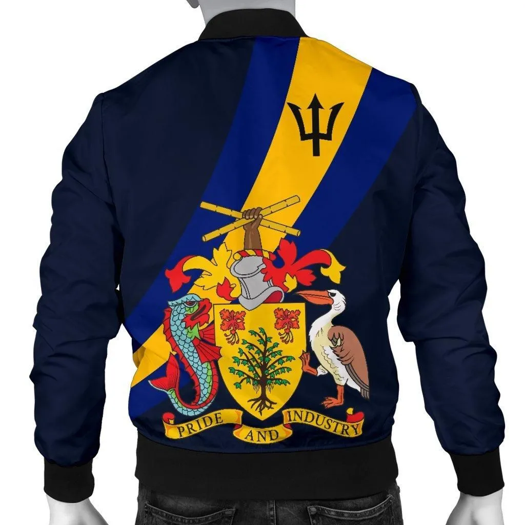 Barbados Mens Bomber Jacket Special Flag