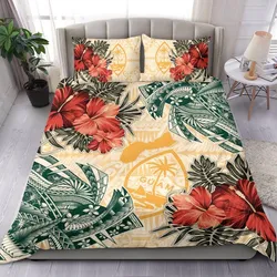 Alohawaii Bedding Set - Cover and Pillow Cases Guam - Polynesian Hibiscus Flowers - BN15