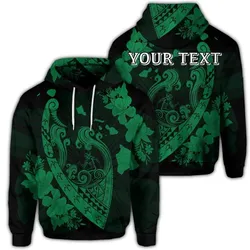 (Personalised) Hawaiian Fish Hook Hibiscus Banzai Surfing Polynesian Hoodie Green - AH