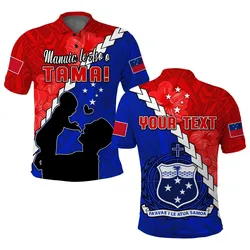 (Custom Personalised) Happy Samoan Fathers Day Polo Shirt Hibiscus Mix Polynesian Pattern LT14