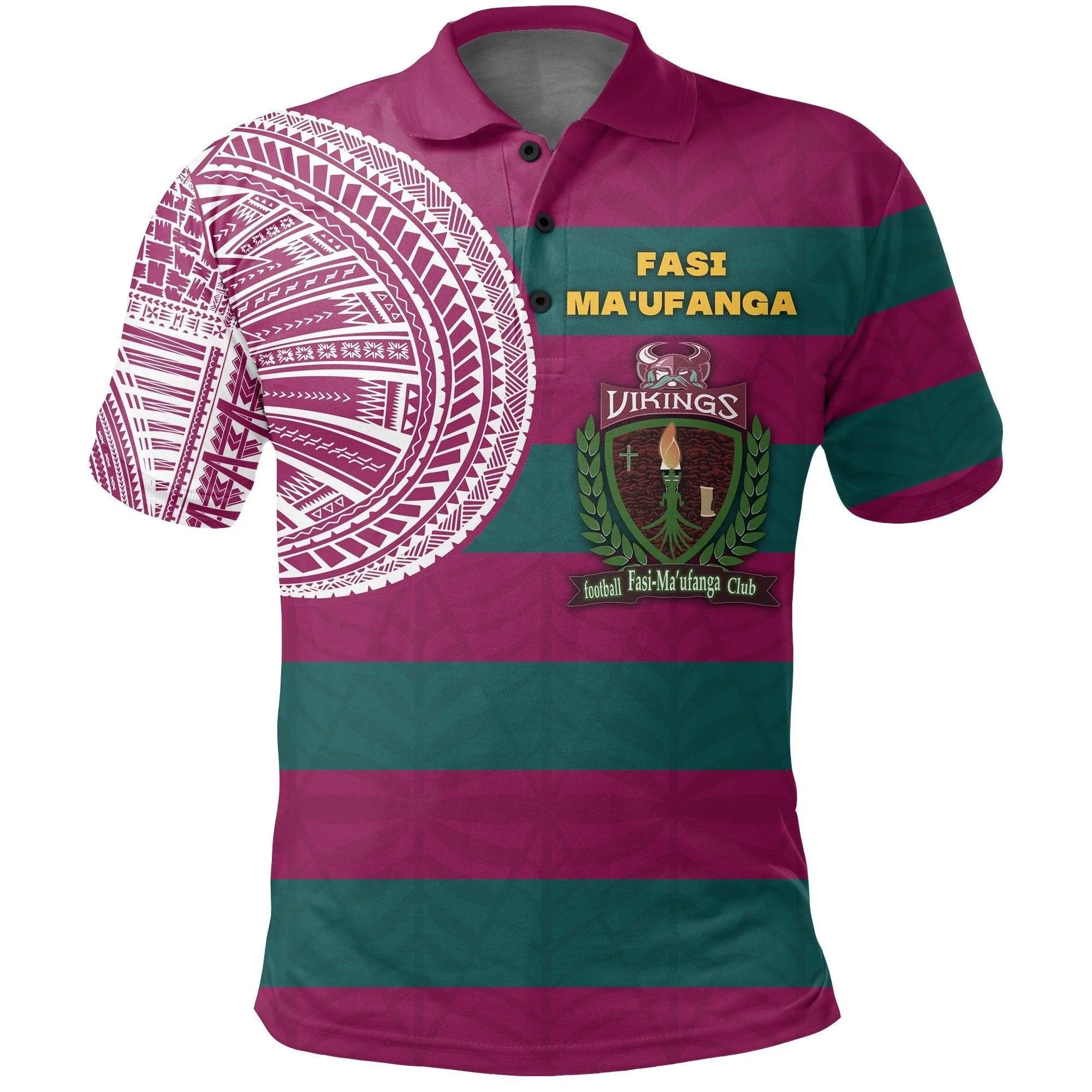 (Custom Personalised) Fasi Maufanga Football Tonga Polo Shirt Tattoo Style LT16