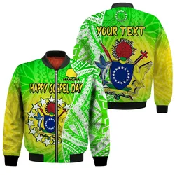 (Custom Personalised) Happy Mangaia Gospel Day Bomber Jacket Cook Islands Coat Of Arms Polynesian Pattern LT14