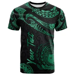 Samoa Polynesian Custom Personalised T shirt - Poly Tattoo Green Version