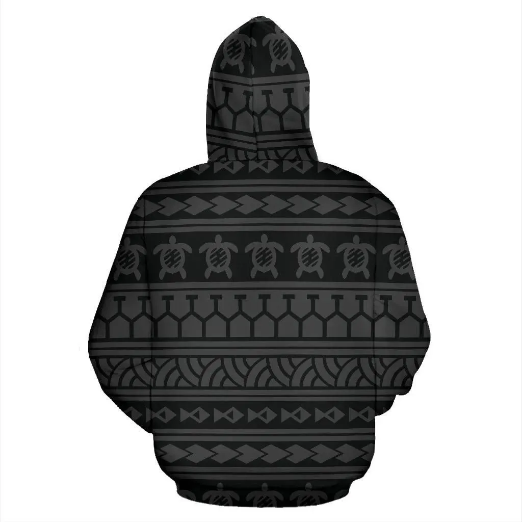 Alohawaii Hoodie - Polynesian Tattoo Tribal Gray Pullover - AH - JR