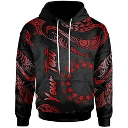 Cook Islands Polynesian Custom Personalised Hoodie - Poly Tattoo Red Version