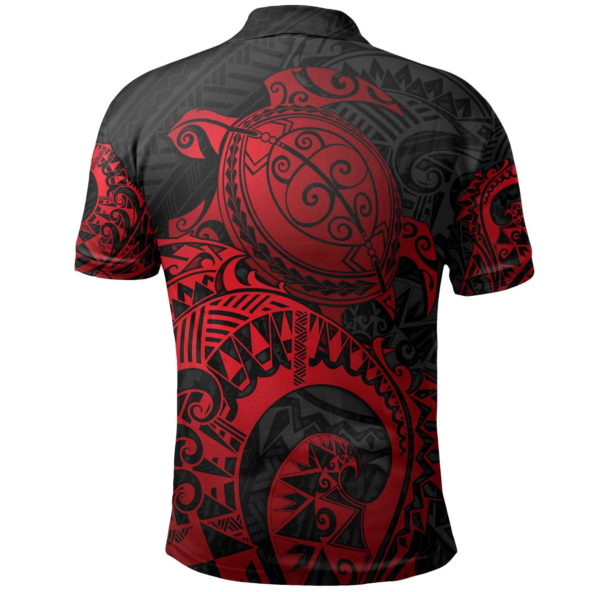 American Samoa Polo Shirt - American Samoa Seal Red Turtle Tattoo