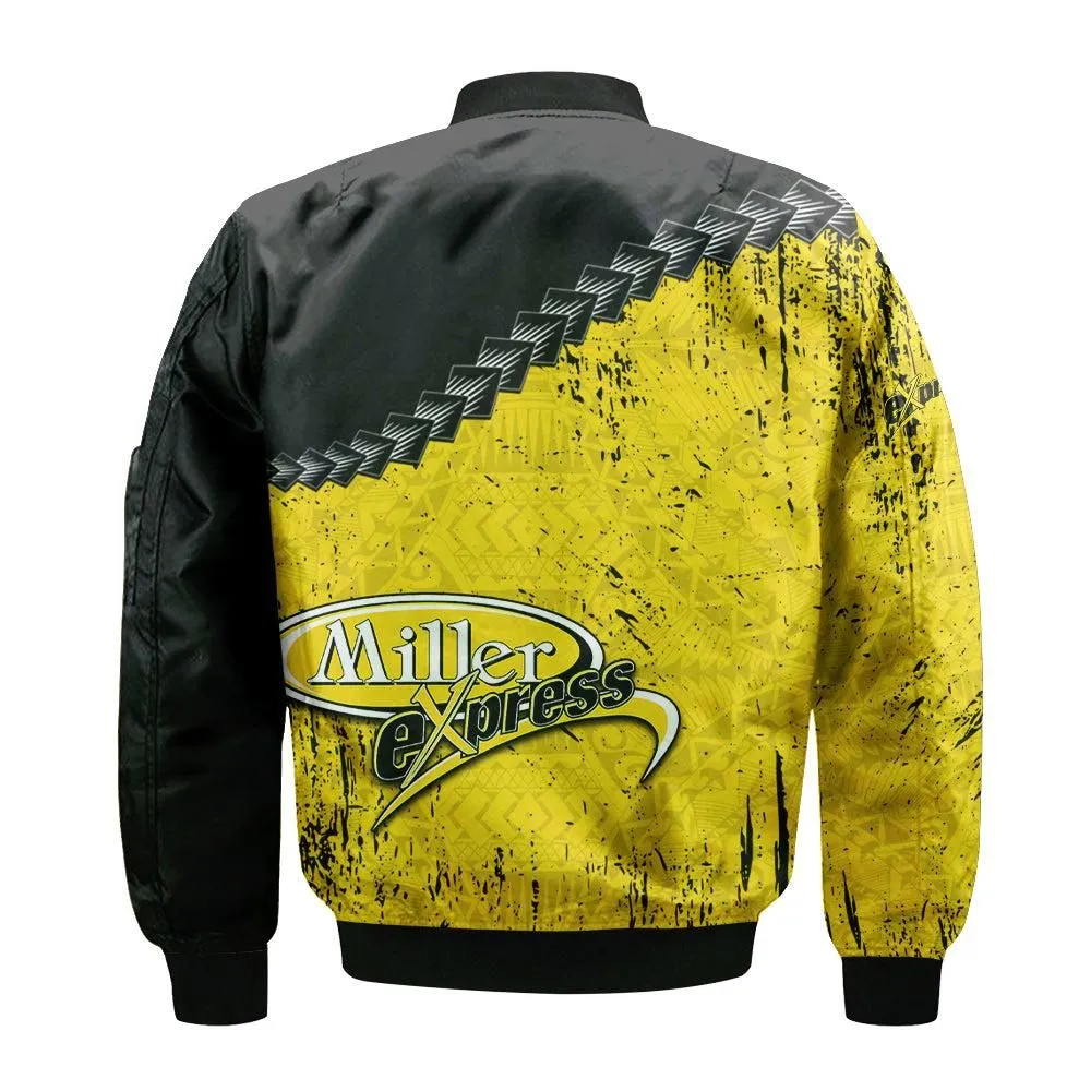 Moose Jaw Miller Express Bomber Jacket Grunge Polynesian Tattoo - CA BASEBALL