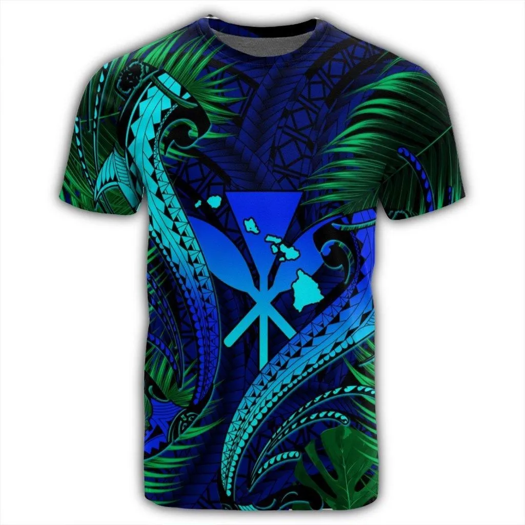 Hawaii Shark Polynesian Tropical T-Shirt - Blue - AH