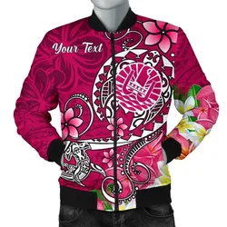 FamilyGater Jacket - Bomber Jacket Tahiti Custom Personalised - Turtle Plumeria (Pink) - BN18