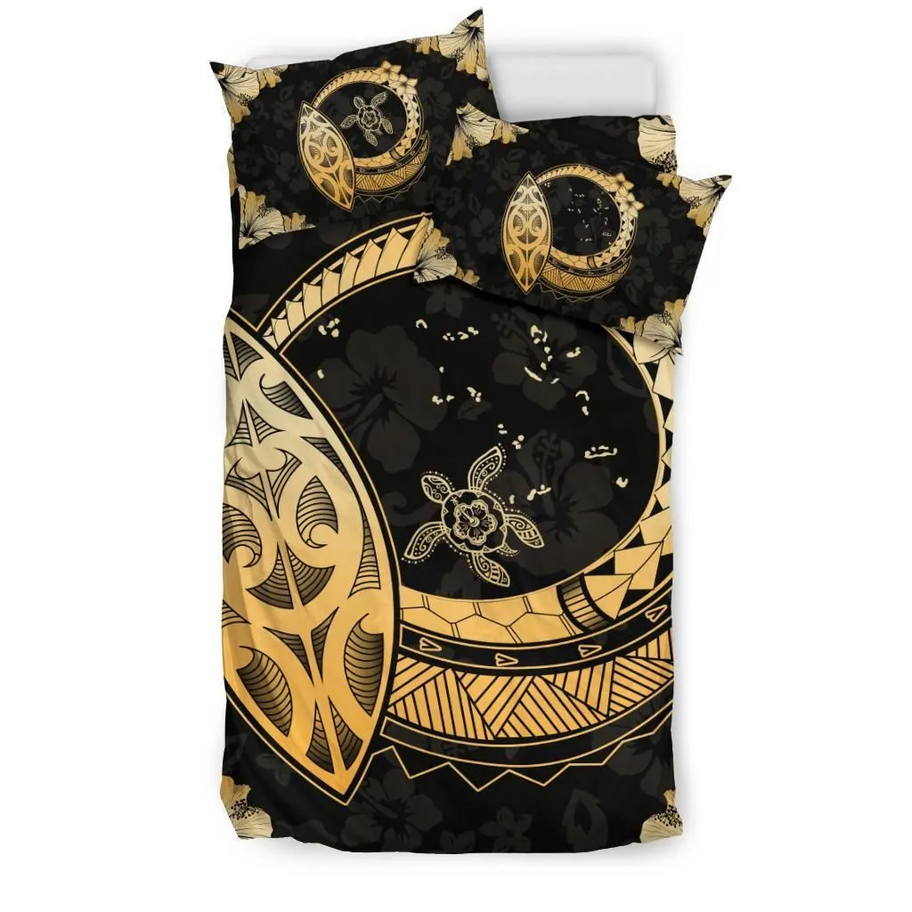 Marshall Islands Turtle Hibiscus Map Bedding Set