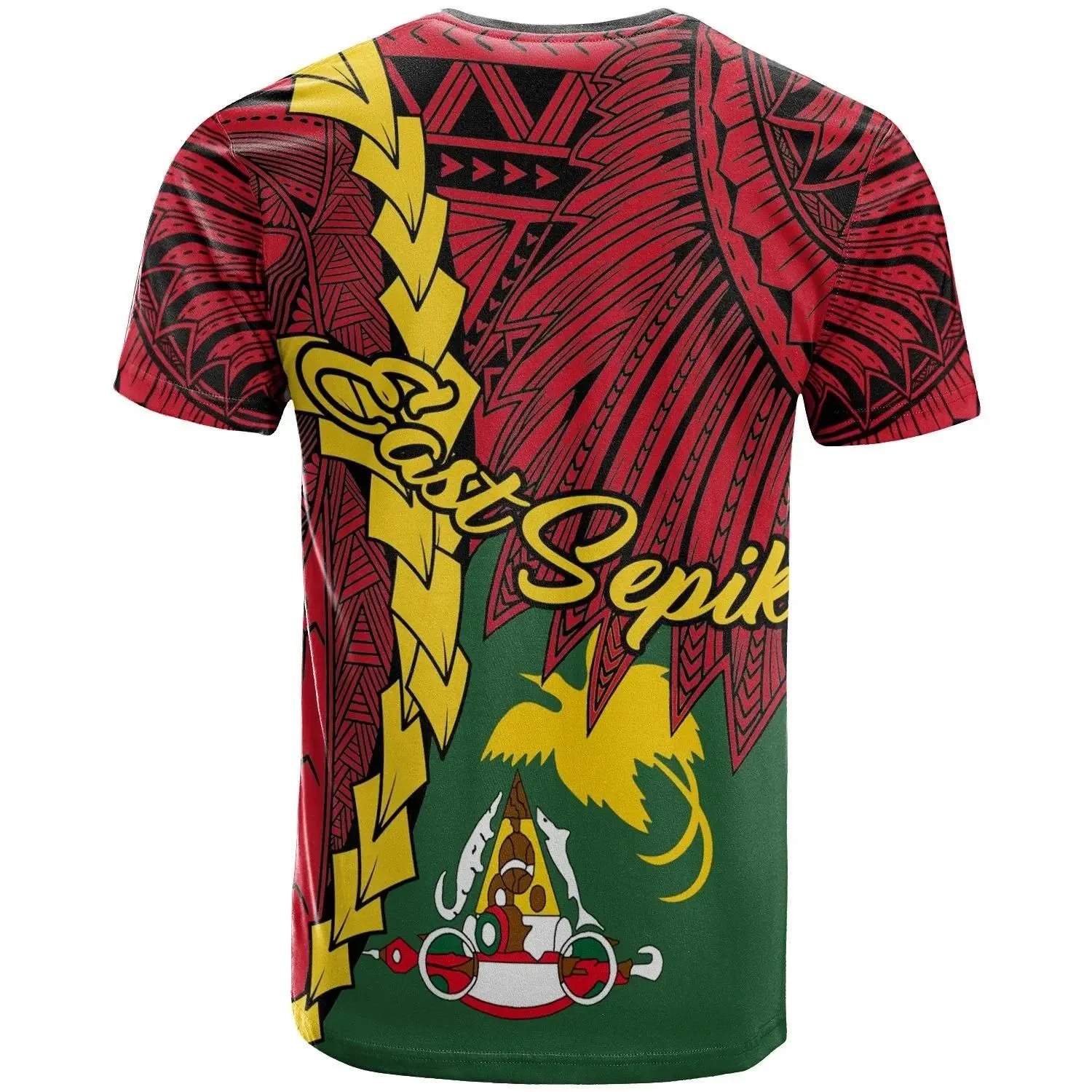 Papua New Guinea East Sepik Province Polynesian T-Shirt - Tribal Wave Tattoo - BN12