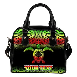 Turtle Custom Personalised Shoulder Handbag - Polynesian Reggae Fog