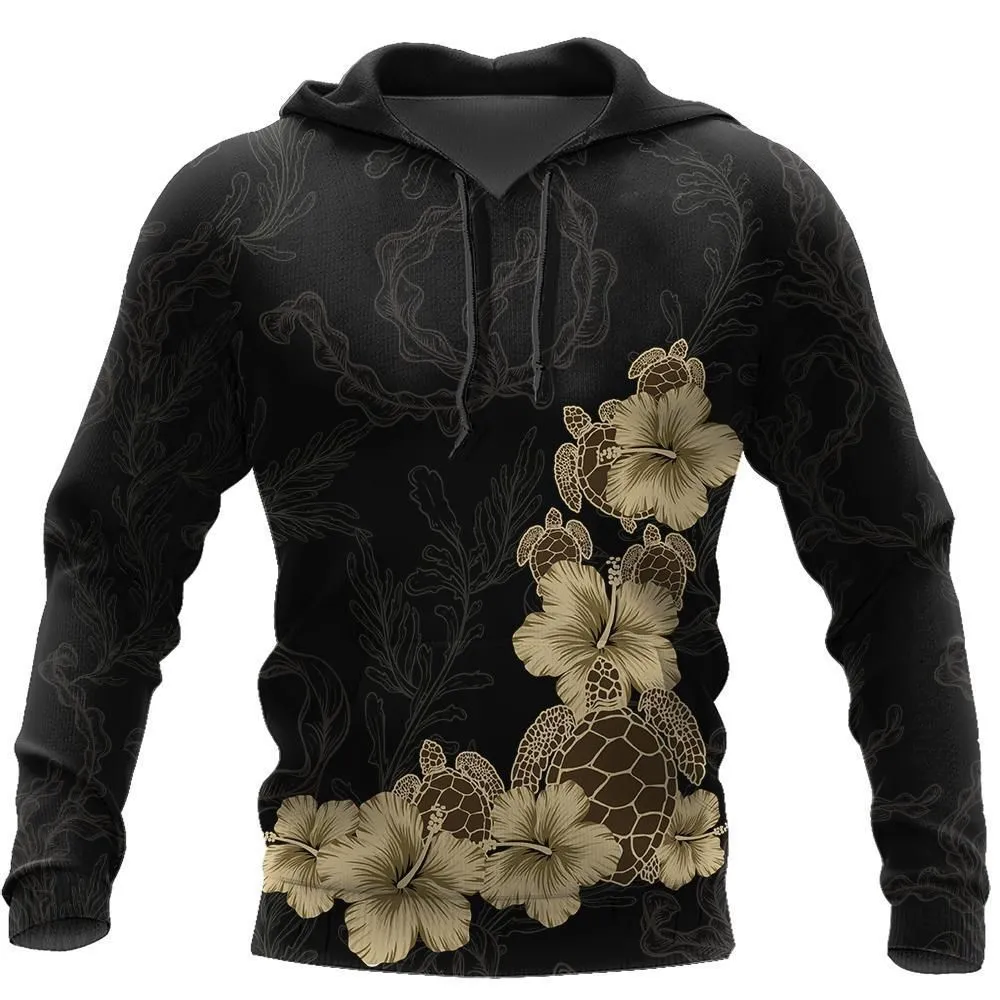 Amazing Polynesian Turtle Hibiscus Hoodie Bt11