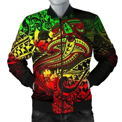 FamilyGater Jacket - Bomber Jacket Tonga - Reggae Shark Polynesian Tattoo - BN18