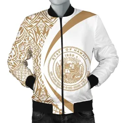 Alohawaii Jacket - Hawaii Coat Of Arm Polynesian Mens Bomber Jacket - Circle Style 05 - AH - J1
