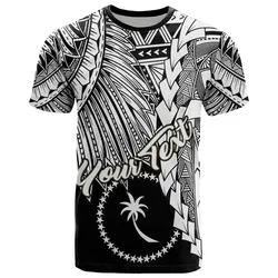 Alohawaii T-Shirt - Tee Chuuk Micronesia Custom Personalised - Tribal Wave Tattoo White - BN12