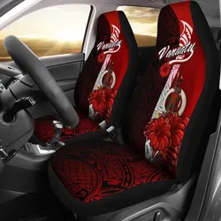 Vanuatu Polynesian Car Seat Covers - Coat Of Arm With Hibiscus