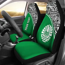 Tahiti Custom Personalised Car Seat Covers - Tahiti Flag Polynesian Green Curve