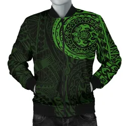 Polynesian Tattoo Style Men's Bomber Jacket Green A7