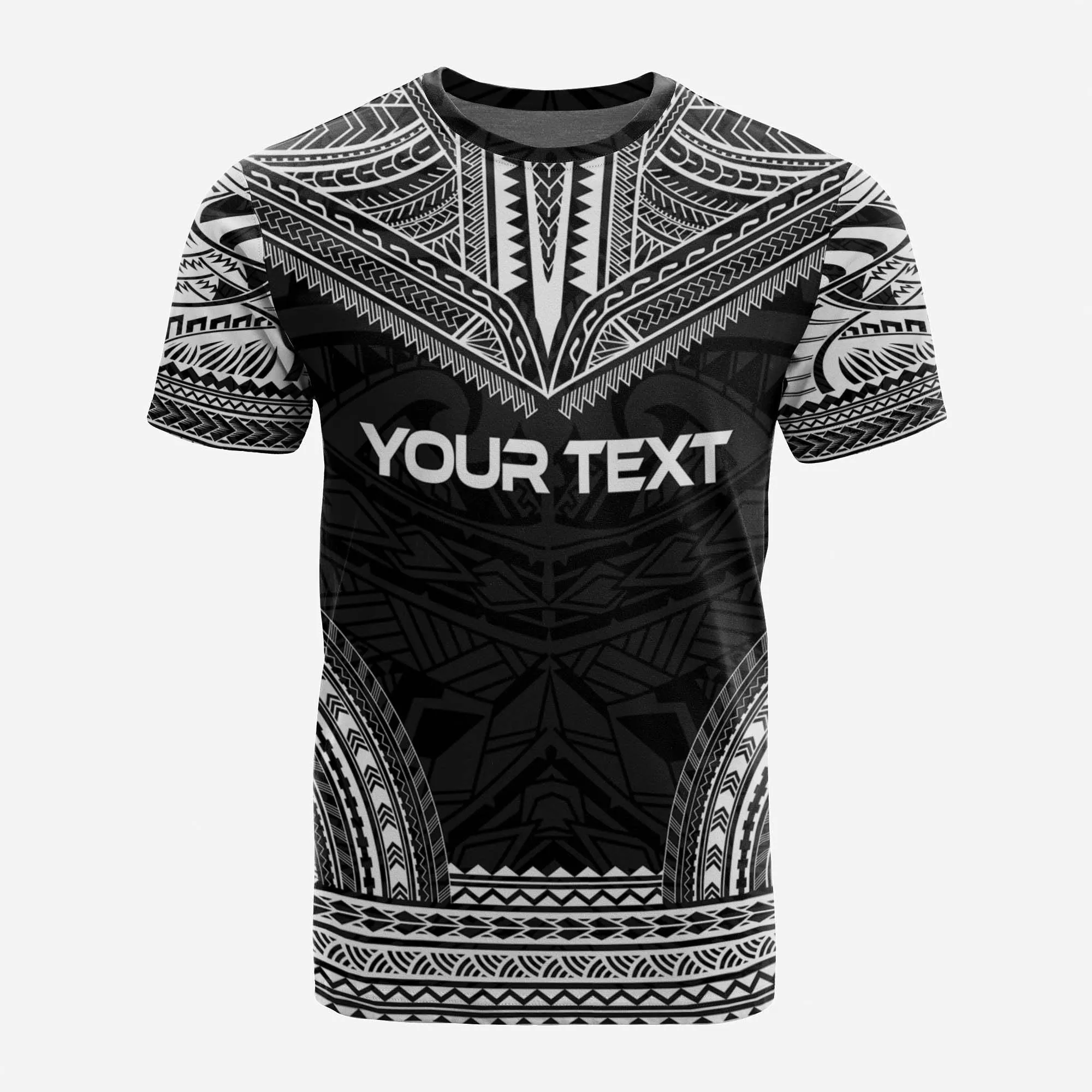 Vanuatu Custom Personalised T shirt - Vanuatu Coat Of Arms Polynesian Chief Tattoo Black Version