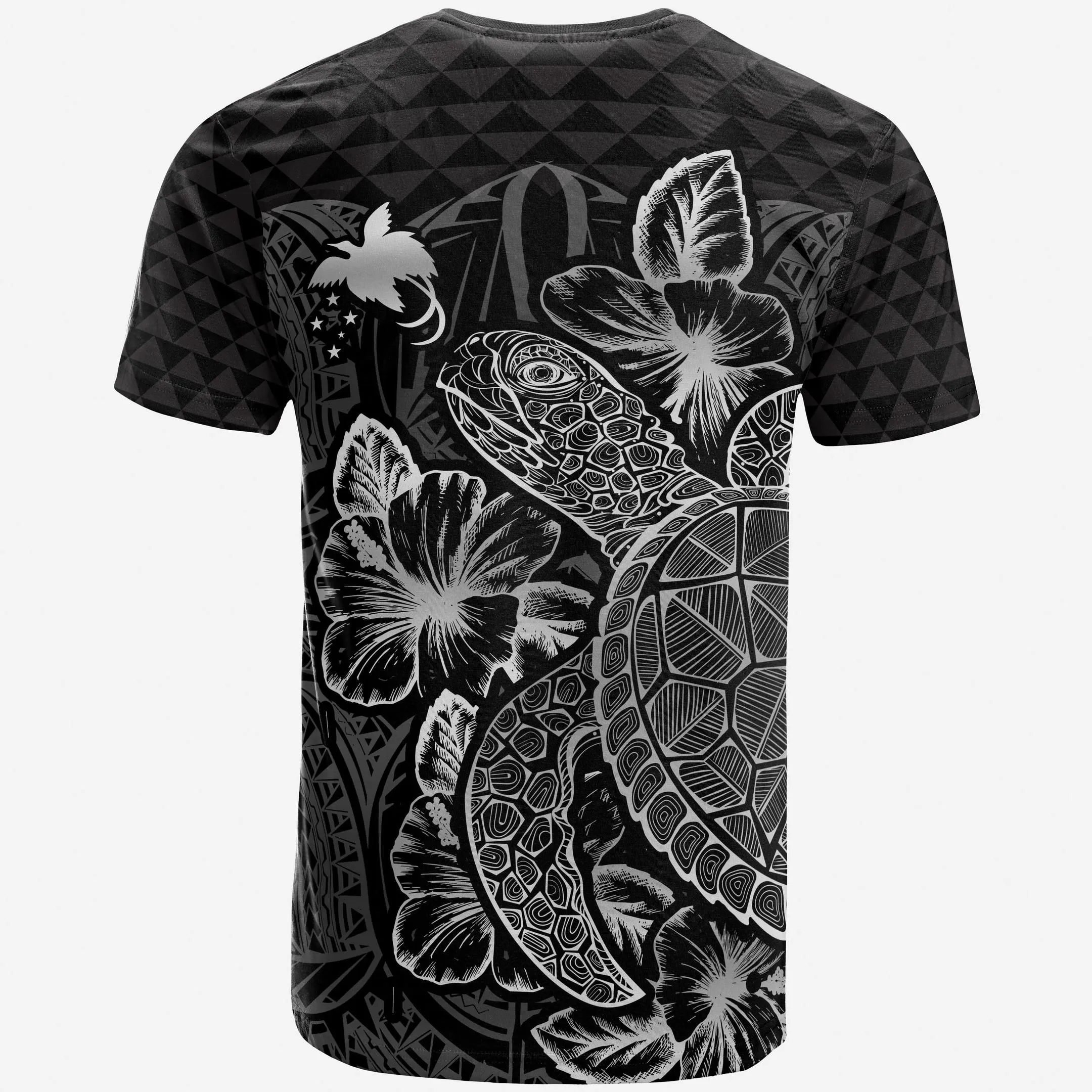 Alohawaii T-Shirt - Tee Papua New Guinea Polynesian - Turtle Hibiscus Black - BN39