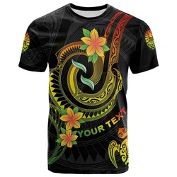 Tahiti Custom Personalised T shirt - Reggae Plumeria Flowers with Spiral Patterns