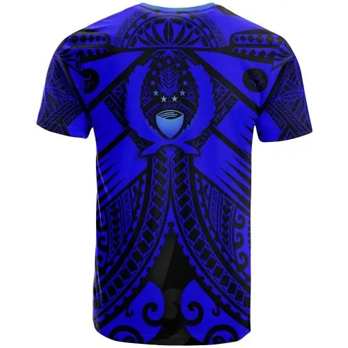 Pohnpei T-Shirts - Blue Seal with Polynesian Tattoo