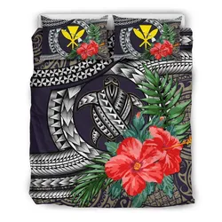FamilyGater Bedding Set - Cover and Pillow Cases Kanaka Maoli (Hawaiian) - Polynesian Turtle Hibiscus Purple A24