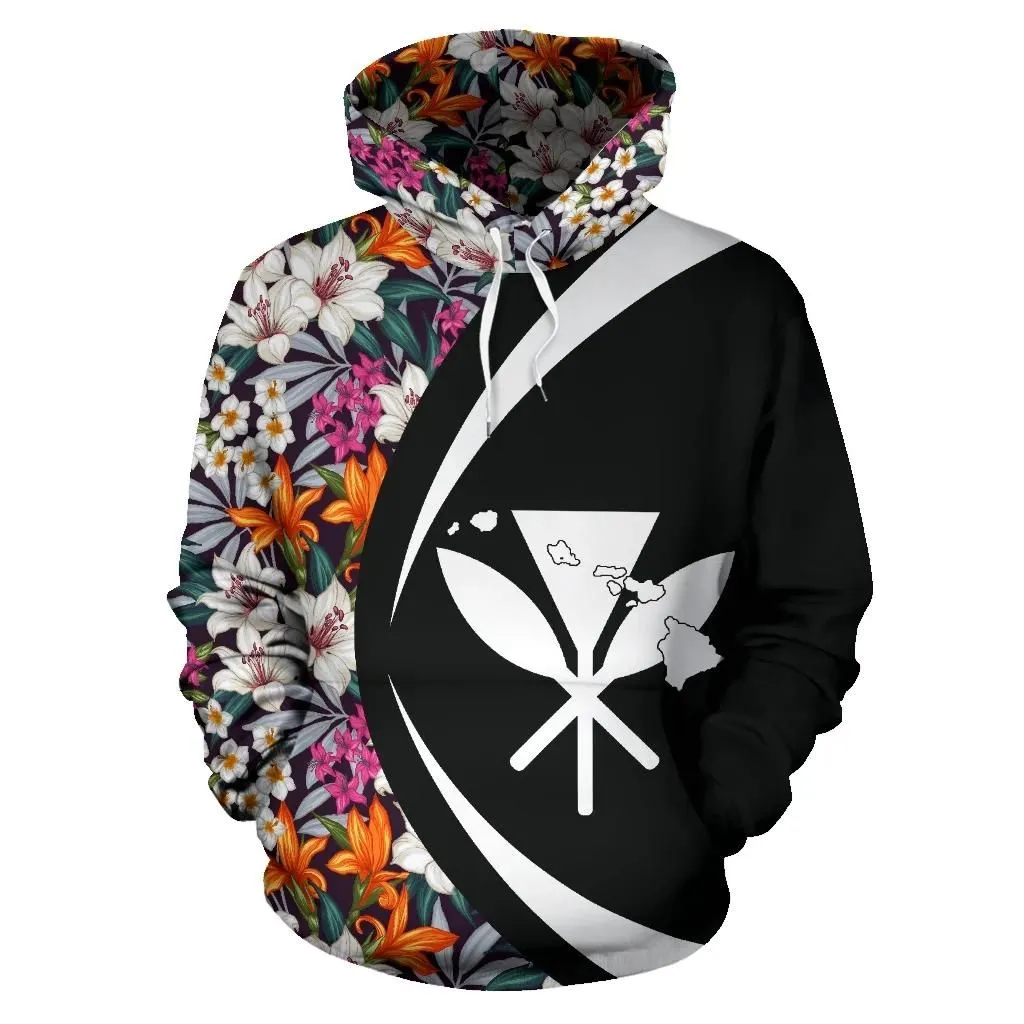 Alohawaii Hoodie - Kanaka Seamless Exotic Pattern With Tropical Leaves Flowers Hoodie - Circle Style - AH - J1
