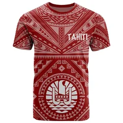 Tahiti T shirt - Tahiti Seal In Polynesian Tattoo Style Red