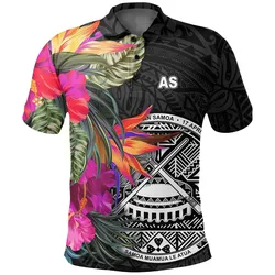 Alohawaii Shirt - Polo Shirt American Samoa - Hibiscus Polynesian Pattern - BN39