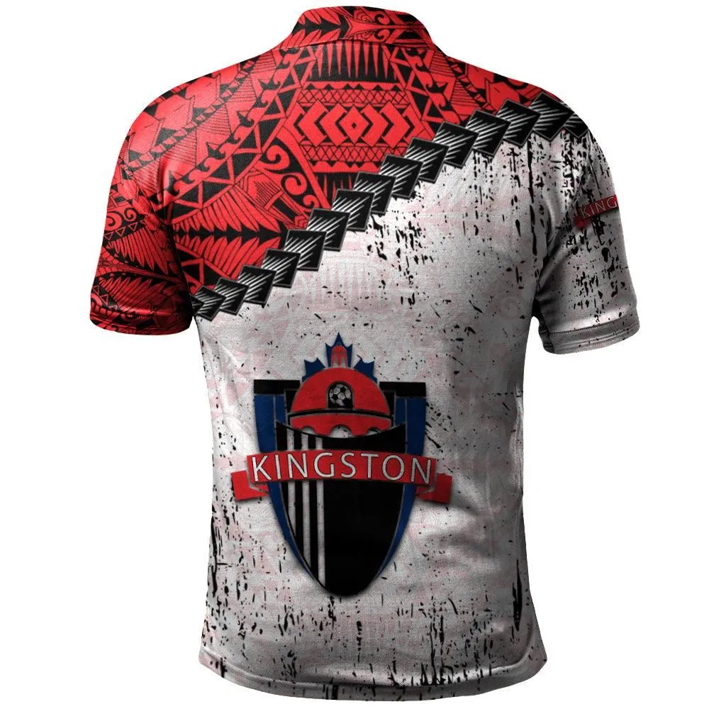 Kingston FC Polo Shirt Grunge Polynesian Tattoo - CA SOCCER