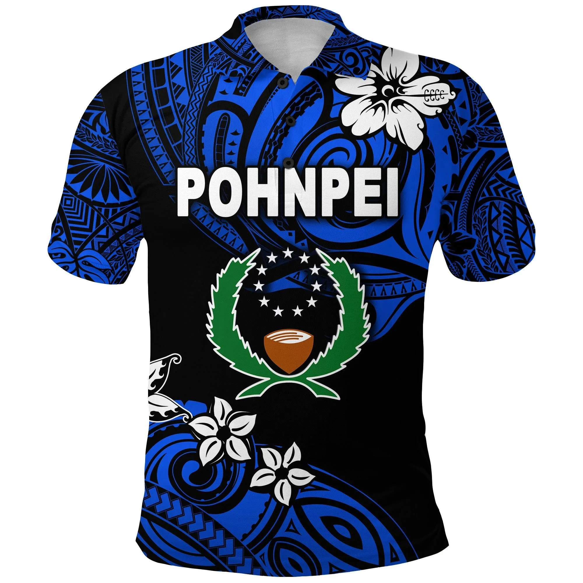 (Custom Personalised) FSM Pohnpei Polo Shirt Unique Vibes - Blue LT8