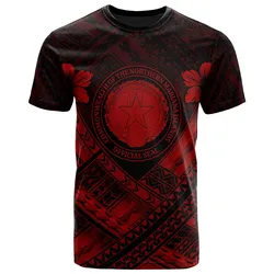 Northern Mariana Islands T shirts - CNMI Seal Camisole Hibiscus Style Red