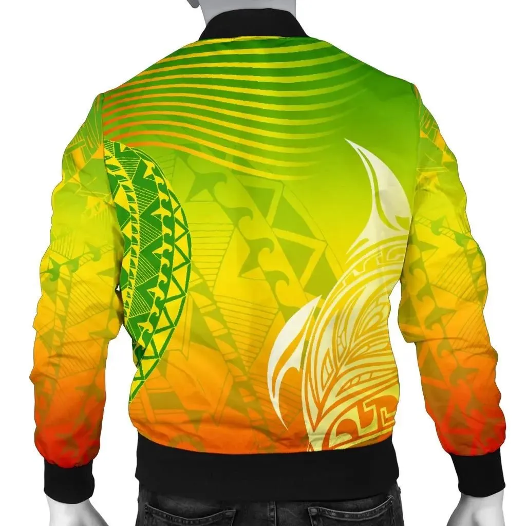 Alohawaii Jacket - Kanaka Maoli Polynesian Mens Bomber Jacket - Turtle Style - AH J9