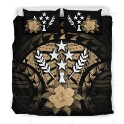 Kosrae Hibiscus Brown And Black Bedding Set Bedroom Decor