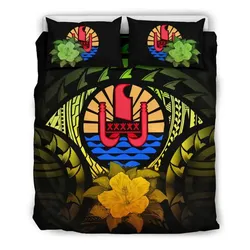 FamilyGater Bedding Set - Cover and Pillow Cases Tahiti Reggae Hibiscus A02