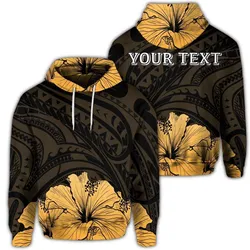(Personalised) Royal Hibiscus Polynesian Tribal Golden Hoodie - AH
