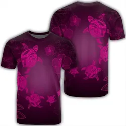 Alohawaii Tee - Hawaiian Plumeria Hibiscus Turtle Under Sea Polynesian T-Shirt Pink AH - J7R