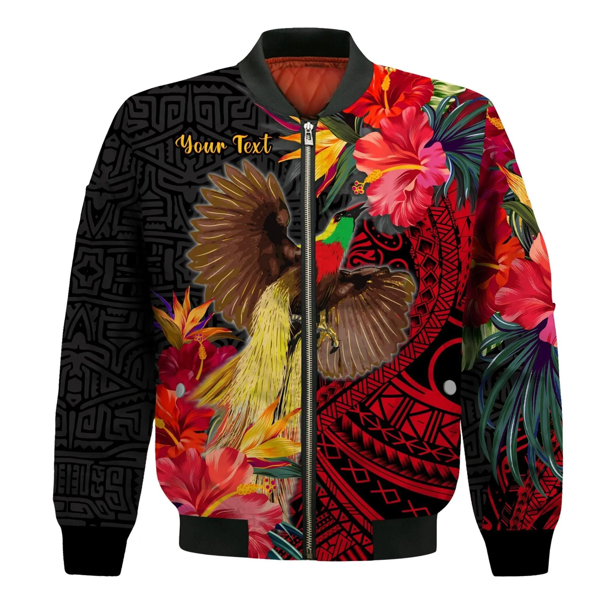 (Custom Personalised) Papua New Guinea Bomber Jacket Bird of Paradise LT13